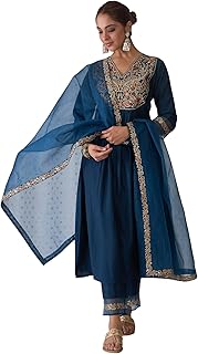 Women Yarndyed Cotton Straight Kurta Slim Pants Su