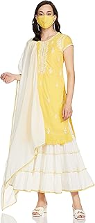 Womens Akhialm Embellished Bandhani Printed Lace 