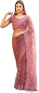 Womens Banarasi silk PaisleyPrinted Saree With Un