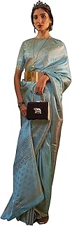 Womens Banarasi silk Floral Woven Design Saree Wi