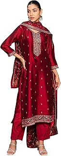Womens Black Georgette Embroidered Straight Kurta