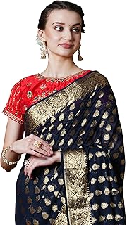 Womens Banarasi Silk Saree with Unstitched Blouse
