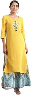 Womens Chiffon Chikankari Straight Kurti Paired w