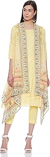 Womens Chanderi Silk Floral Printed A-Line Kurta 