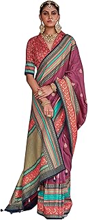 Womens Chiffon Solid Saree With Unstitched Blouse