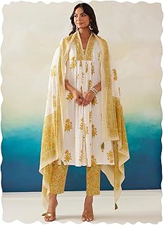 Womens Cotton Ankle Length Notch Neck 3/4 Sleeves