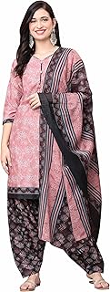 Womens Cotton Blend Printed Ready to Wear Patiala
