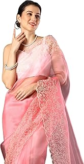 Womens Cotton Ikat Printed Saree With Unstitched 