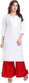 Womens Cotton Chikankari Straight Kurti Multiple 