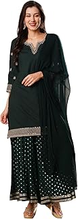 Womens Cotton Embroidered Straight Kurta Pant Wit