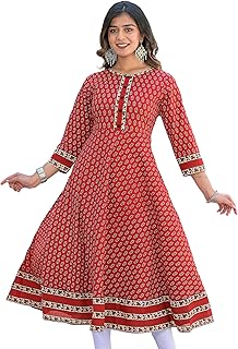 Womens Cotton Floral Printed A-Line Kurta Pant Se