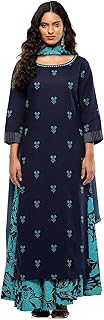 Womens Cotton Floral Regular Kurta Set