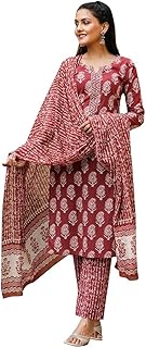 Womens Cotton Regular Fit Casual Solid Kurta With
