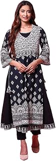 Womens Cotton Regular Fit A-Line Kurta (KWTPC_PCH