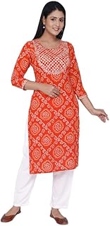Womens Cotton Regular Fit Striped Regular Kurta