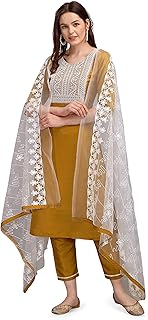 Womens Cotton Lucknowi Chikan Hand Embroidery Str