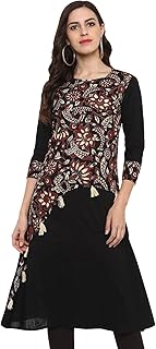 Womens Cotton Relaxed Fit A Line Kurta