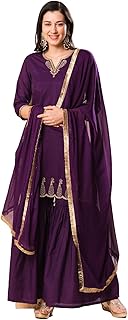 Womens Cotton Round Neck Straight Kurta-Yarn Dyed