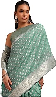 Womens Cotton Silk Ethnic Motif Saree With Unstit