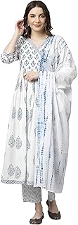 Womens Cotton Solid Regular Kurta-Tight-Dupatta