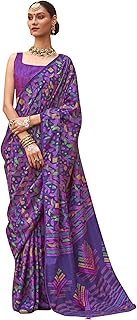 Womens Crepe Embroidered Embellished Saree With U