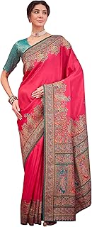 Womens Crepe Ethnic Motif Printed Saree With Unst