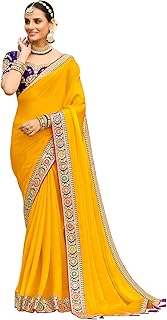 Womens Dola Silk Ethnic Motif Printed Saree With 