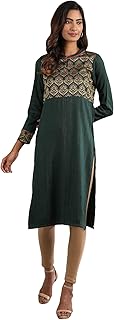 Womens Crepe Regular Fit Printed Regular Kurta