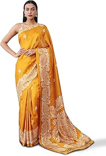 Womens Dola Silk Ikat Printed Saree With Unstitch
