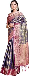 Womens Crepe Paisley Printed Saree With Unstitche