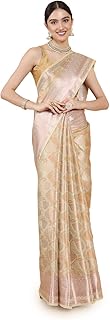 Womens Dola Silk Floral Designer Saree With Unsti