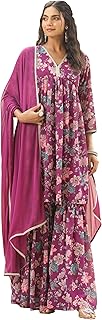 Womens Floral Print & sequience work Anarkali Cot