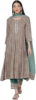 Womens Fit and Flare Midi Cotton Regular Kurta Dr