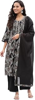 Womens Embroidered Pure Cotton Straight Kurta Pan