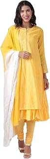 Womens Embroidered Pure Cotton Kurta with Pant & 