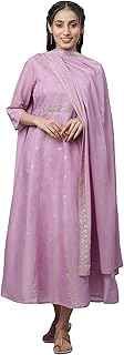 Womens Embroidered Silk Kurta & Pant with Dupatta
