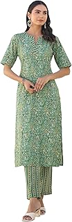 Womens Embroidered Straight Kurta & Pant with Dup