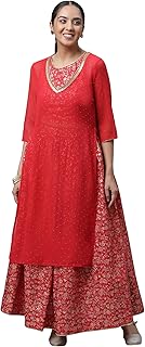 Womens Georgette Digital Floral Printed Kurta wit