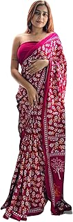 Womens Georgette Ethnic Motif Embellished Saree W