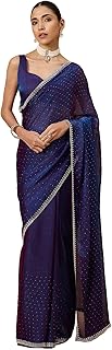 Womens Georgette Belt Saree (TI6810_Blue)
