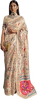 Womens Georgette Paisley Woven Design Saree With 
