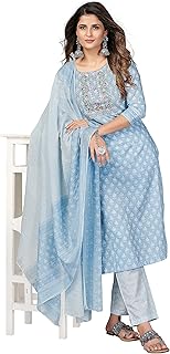 Womens Green Poly Crepe Geometric Print Kaftan Ku