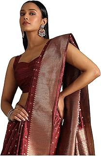 Womens Grey Georgette Sequins Embellished Saree w