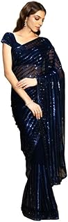 Womens Georgette Saree With Unstitched Blouse Pie
