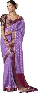 Womens Georgette Zari Embroidered Designer Saree 