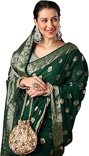 Womens Georgette Paisley Printed Saree With Unsti