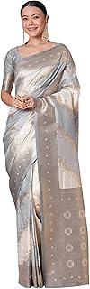 Womens Kanjivaram Banarasi Silk Woven Design Sare