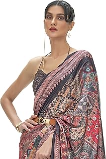 Womens Magenta colored net saree with sequence em