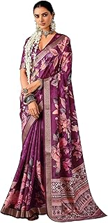 Womens Lavendar colored designer shimmer net sare