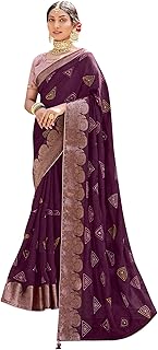 Womens Lavendar Georgette Botanical Printed Saree